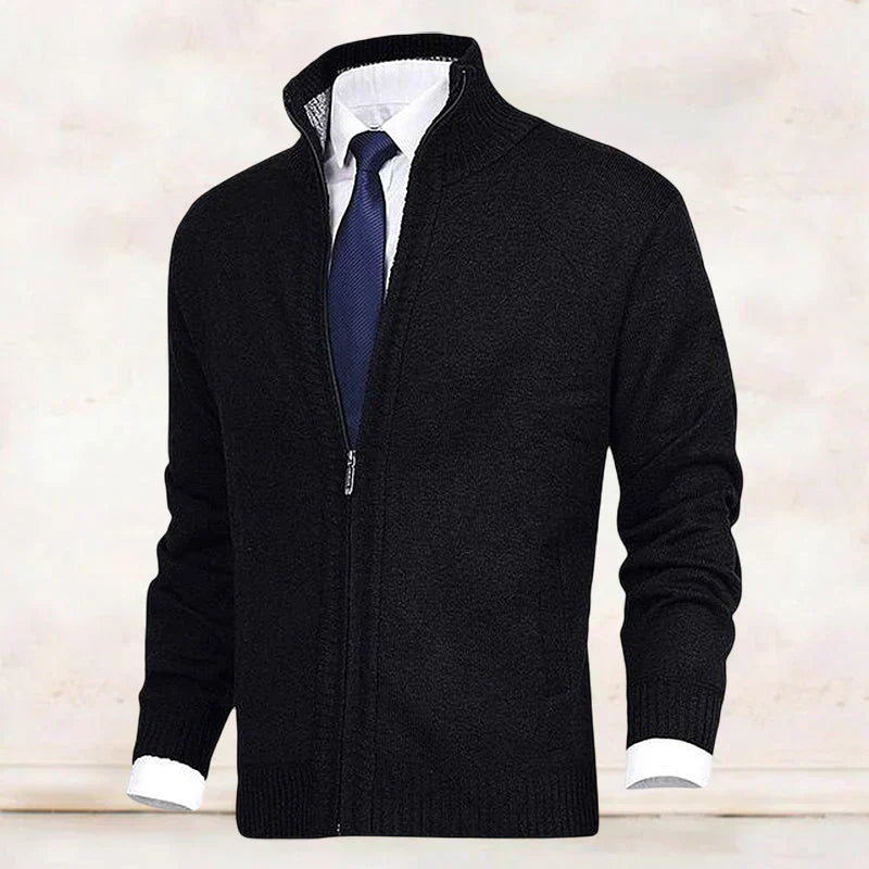 Harmony Men's Cardigan Sweater | Polyester-Acrylic Blend, Stand-Up Collar 3