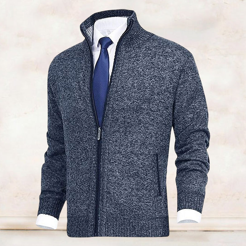 Harmony Men's Cardigan Sweater | Polyester-Acrylic Blend, Stand-Up Collar 4