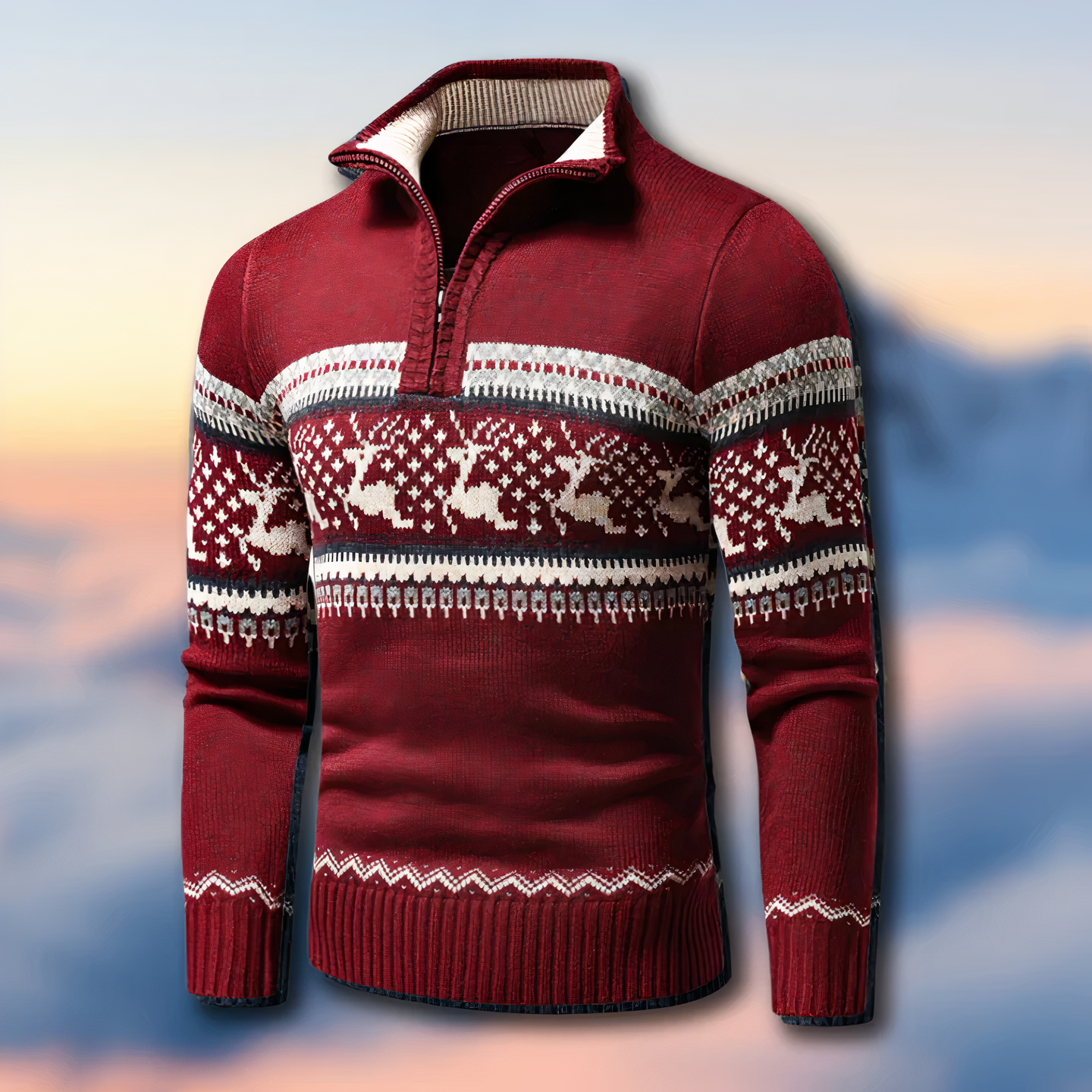 Heidi Men's Knit Half-Zip Sweater | Premium Jacquard Fabric 0