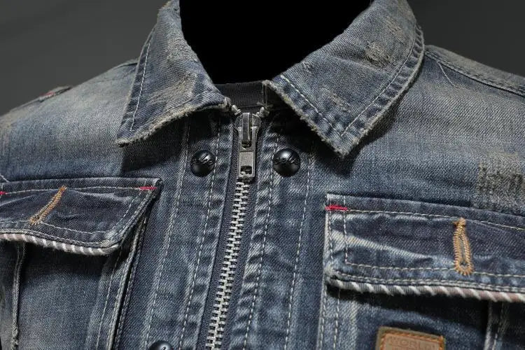 Hera Women's Denim Jacket | Retro Patchwork Design, Casual Style 4