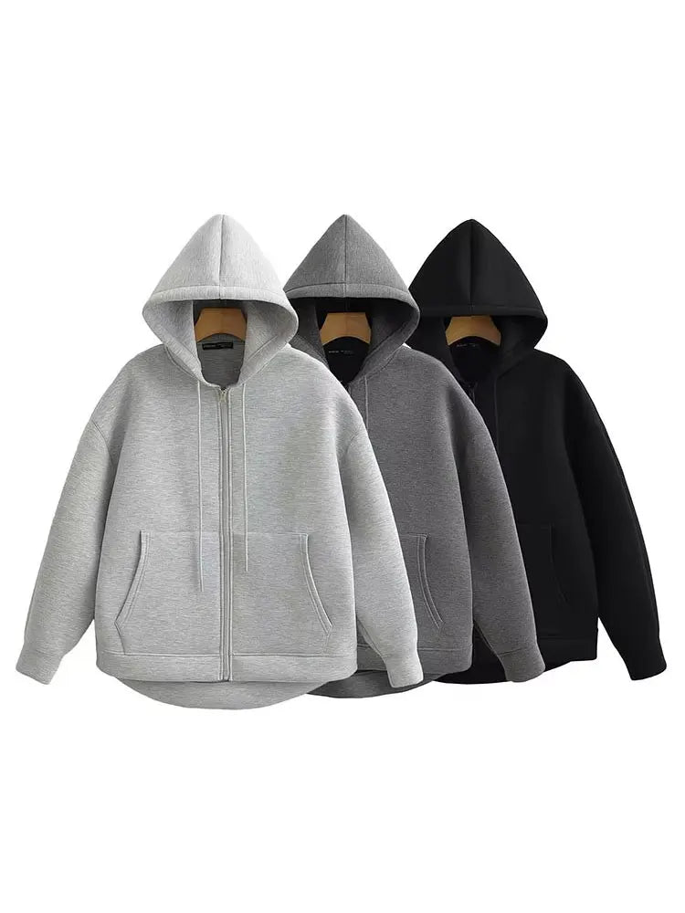 Holly Women's Winter Coat | Grey Long Zipper with Hood, Comfortable and Stylish 4