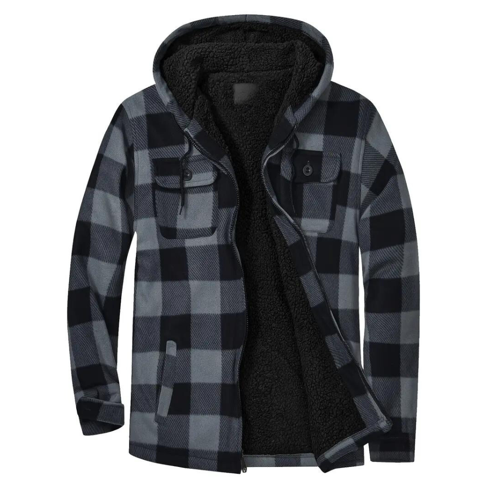 Hugo Men's Hooded Jacket | Checked Pattern, Casual Chic 3