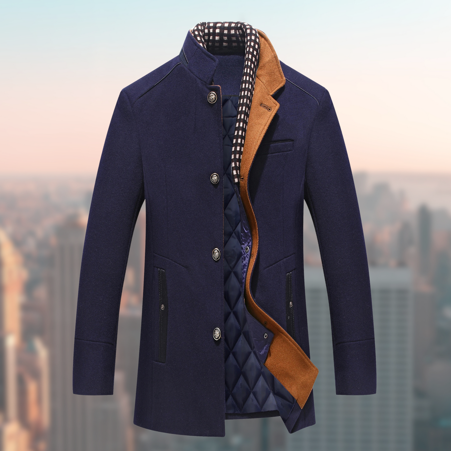 Hugo Men's Long Wool Coat | Windproof, Timeless Style 1