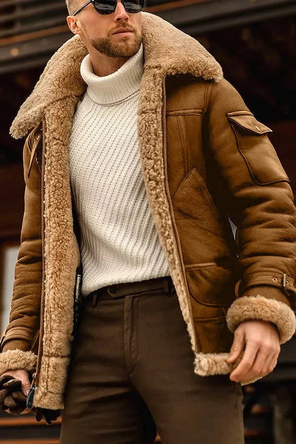 Hugo Men's Winter Jacket | Faux Fur, Stylish & Cozy 0