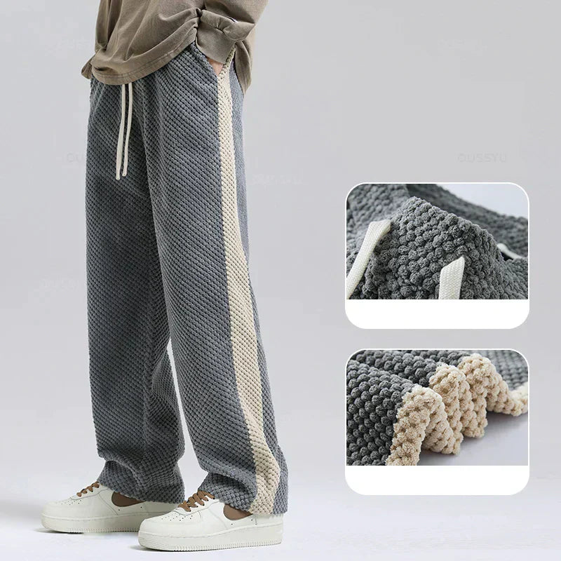 Hype Men's Joggers | Soft Corduroy with Waffle Knit 1
