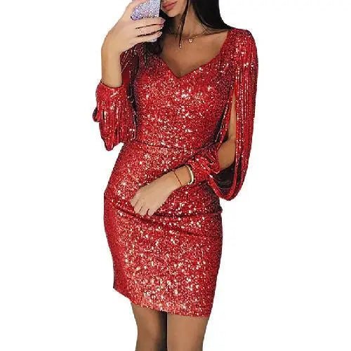 ISABELA | Shiny evening dress with open sleeves and flowing silhouette 0