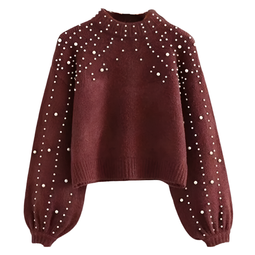 ISABELLE | Knitted sweater with pearl decoration and loose fit 3