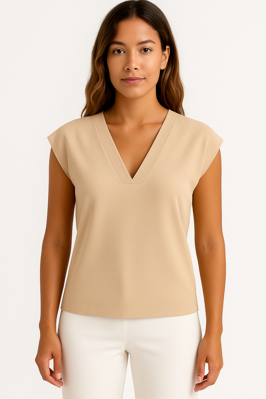 IVANNA | Minimalist Sleeveless Top with V-Neck 1