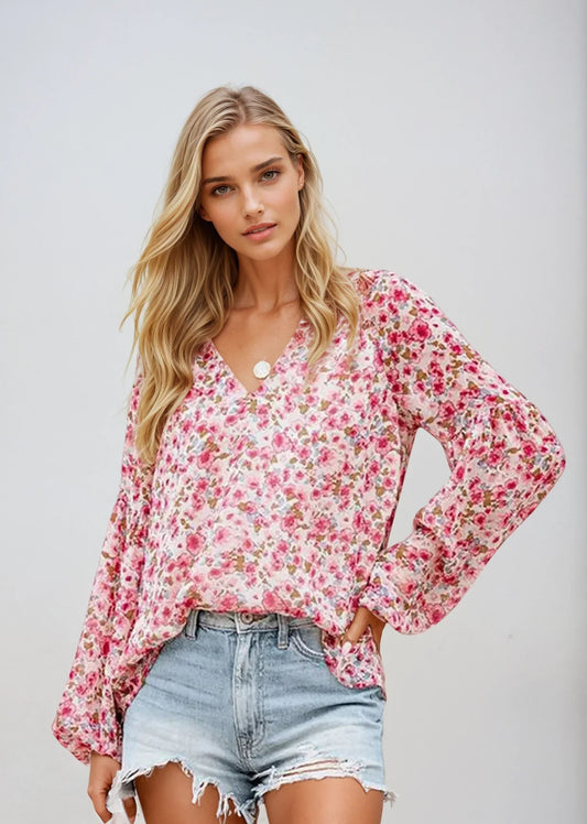 Isabel | Floral Print Blouse with a Loose Fit 0
