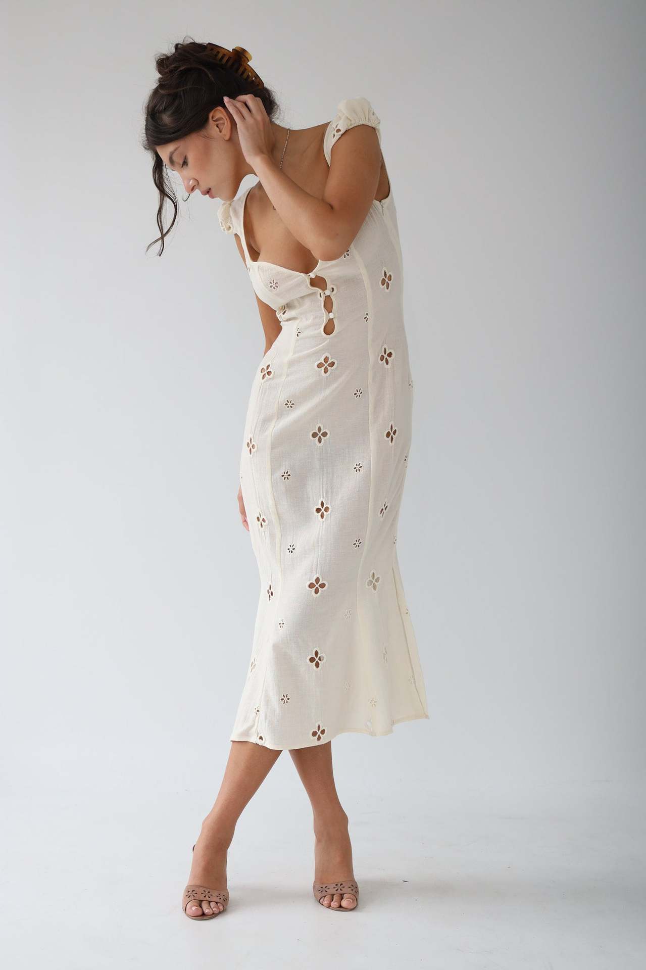Isabella - Vintage Embroidered Fishtail Midi Dress | Romantic, Elegant & Breathable 4
