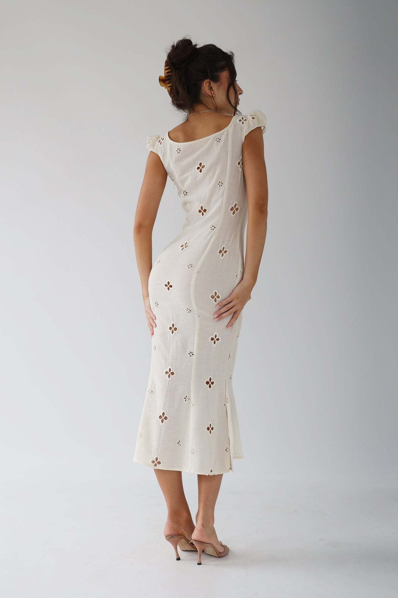 Isabella - Vintage Embroidered Fishtail Midi Dress | Romantic, Elegant & Breathable 5