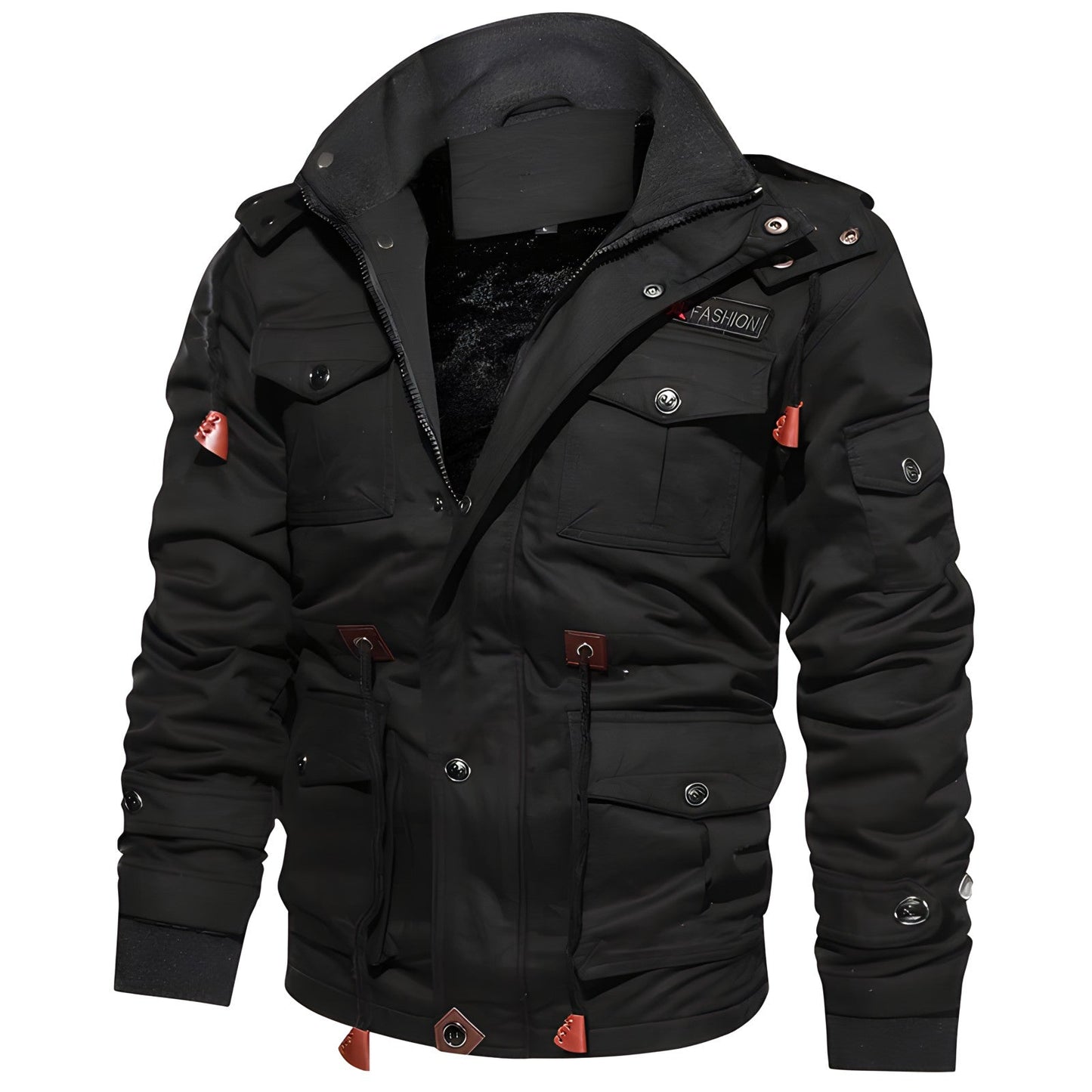 Jay Men's Military Jacket | Fleece-Lined, Multi-Pocket Winter Coat 5