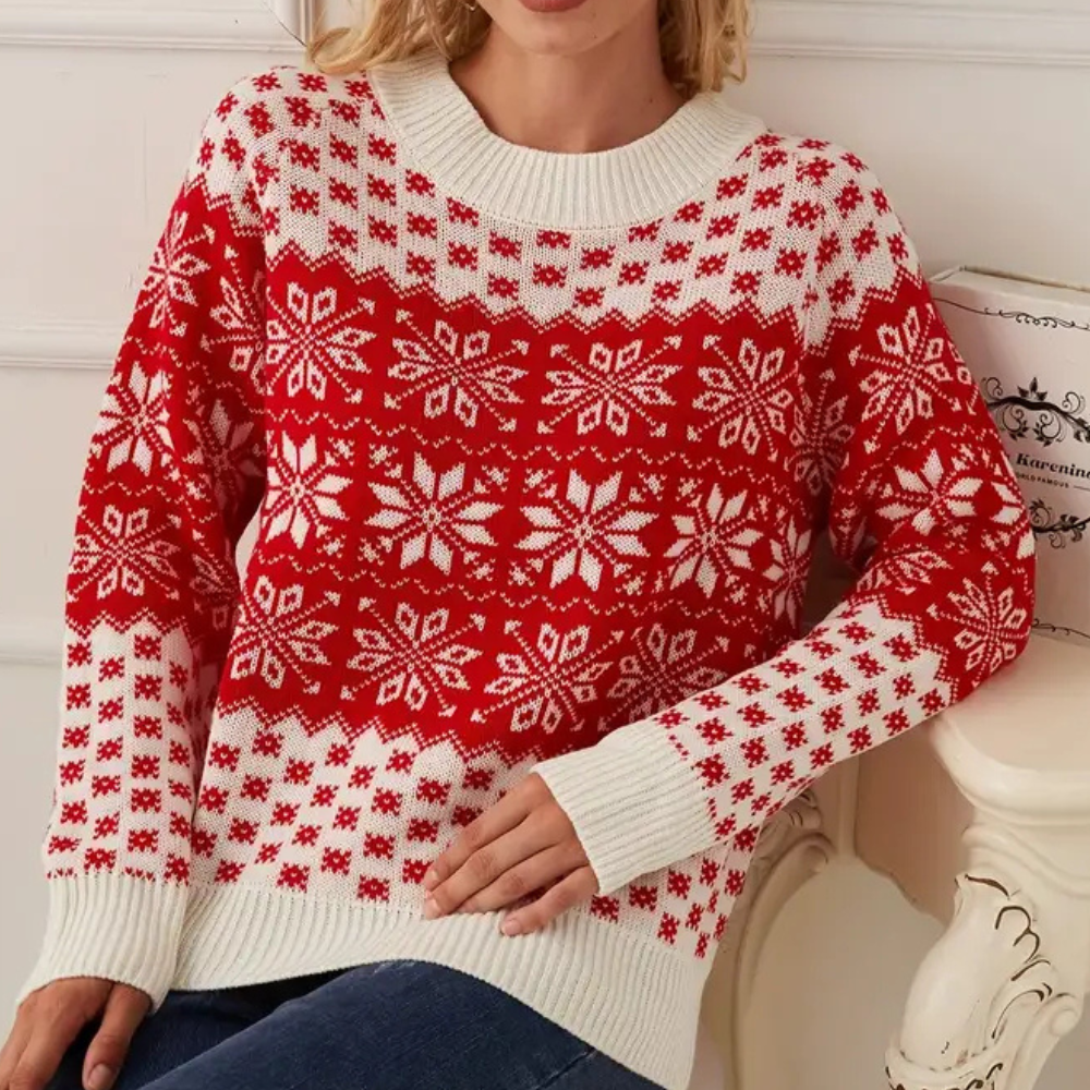Karla Women's Christmas Sweater | 100% Acrylic, Ugly Christmas Sweater with Snowflake Design 4