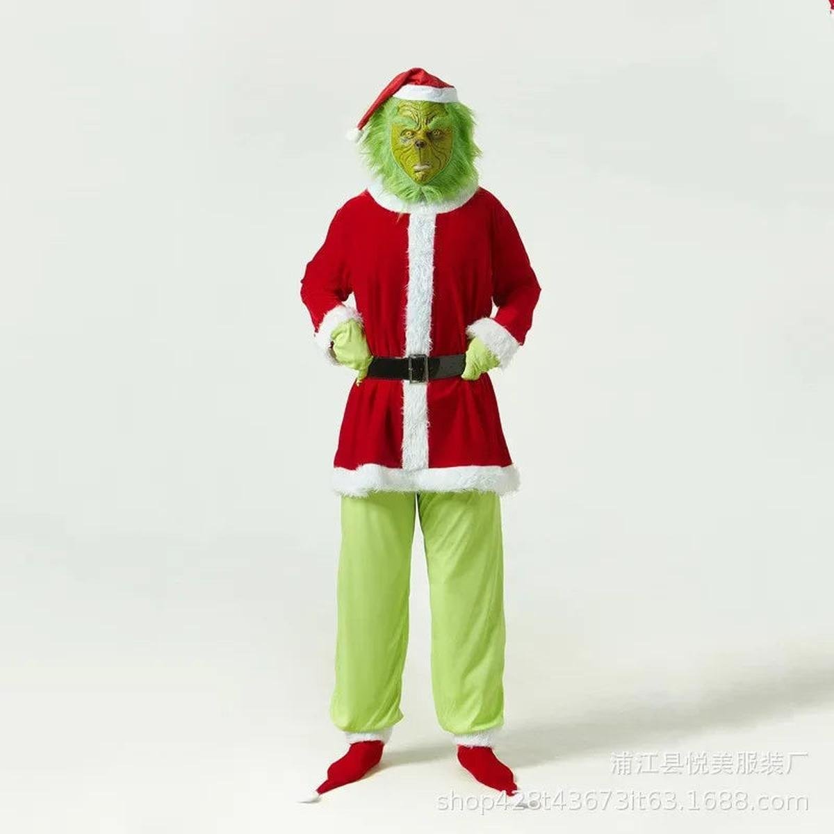 Kerry Santa Costume for Adults | Includes Mask, Hat, and Gloves 0