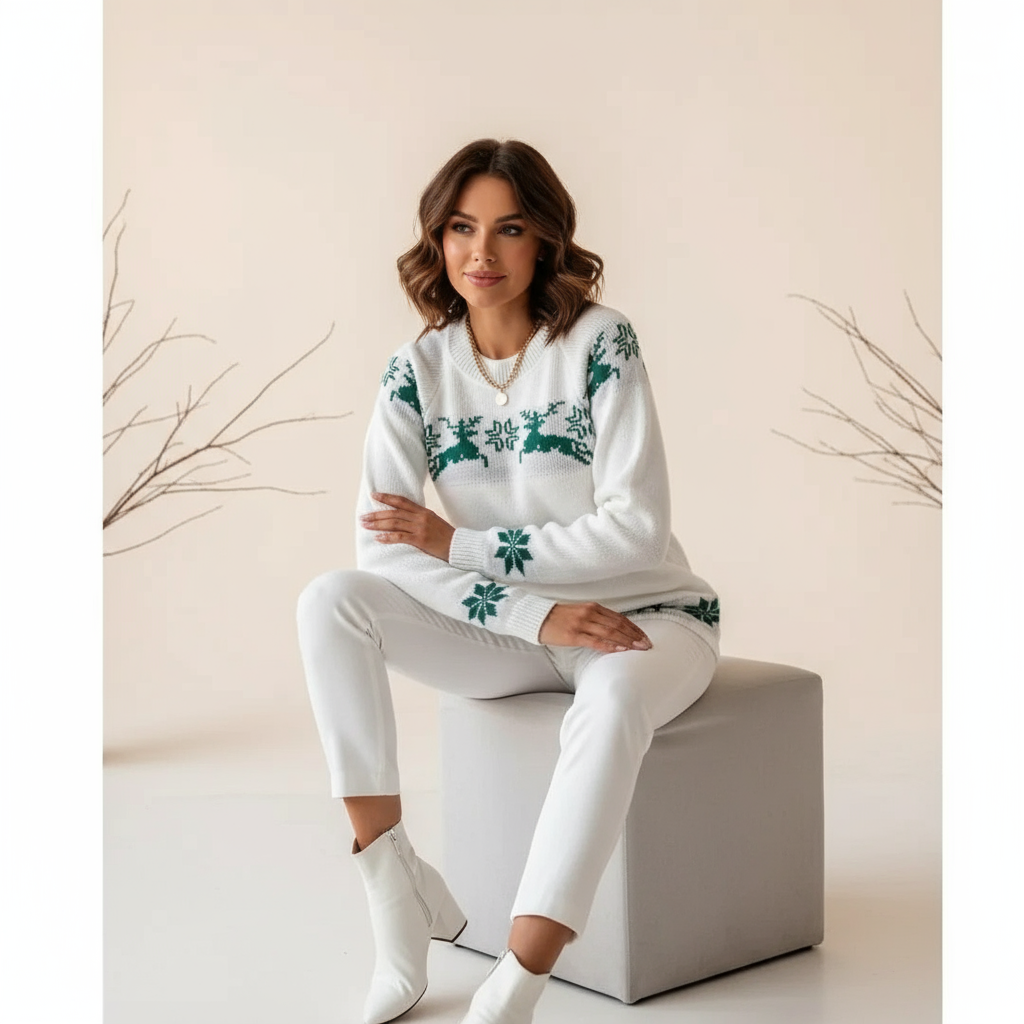 Kira Women's Christmas Sweater | 100% Acrylic, Comfortable Regular Fit and Festive Look 0