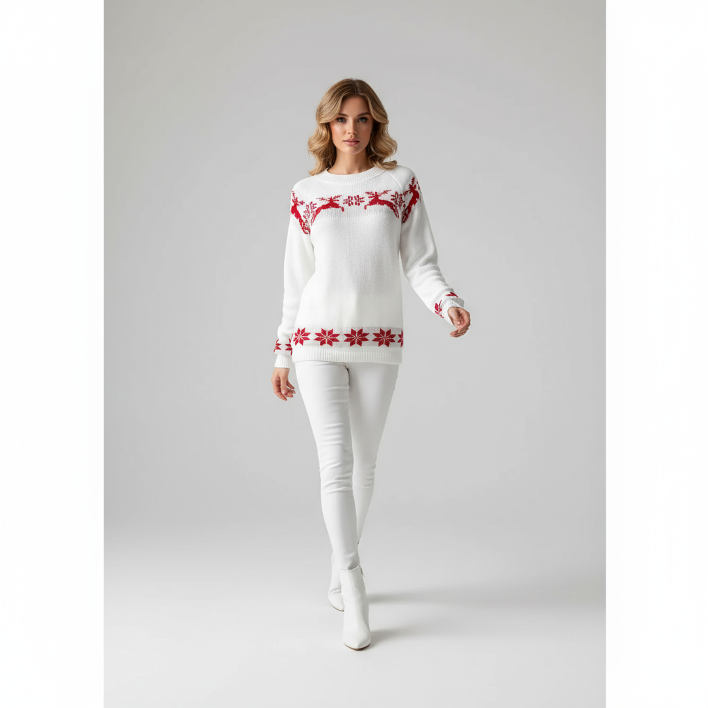 Kira Women's Christmas Sweater | 100% Acrylic, Comfortable Regular Fit and Festive Look 4