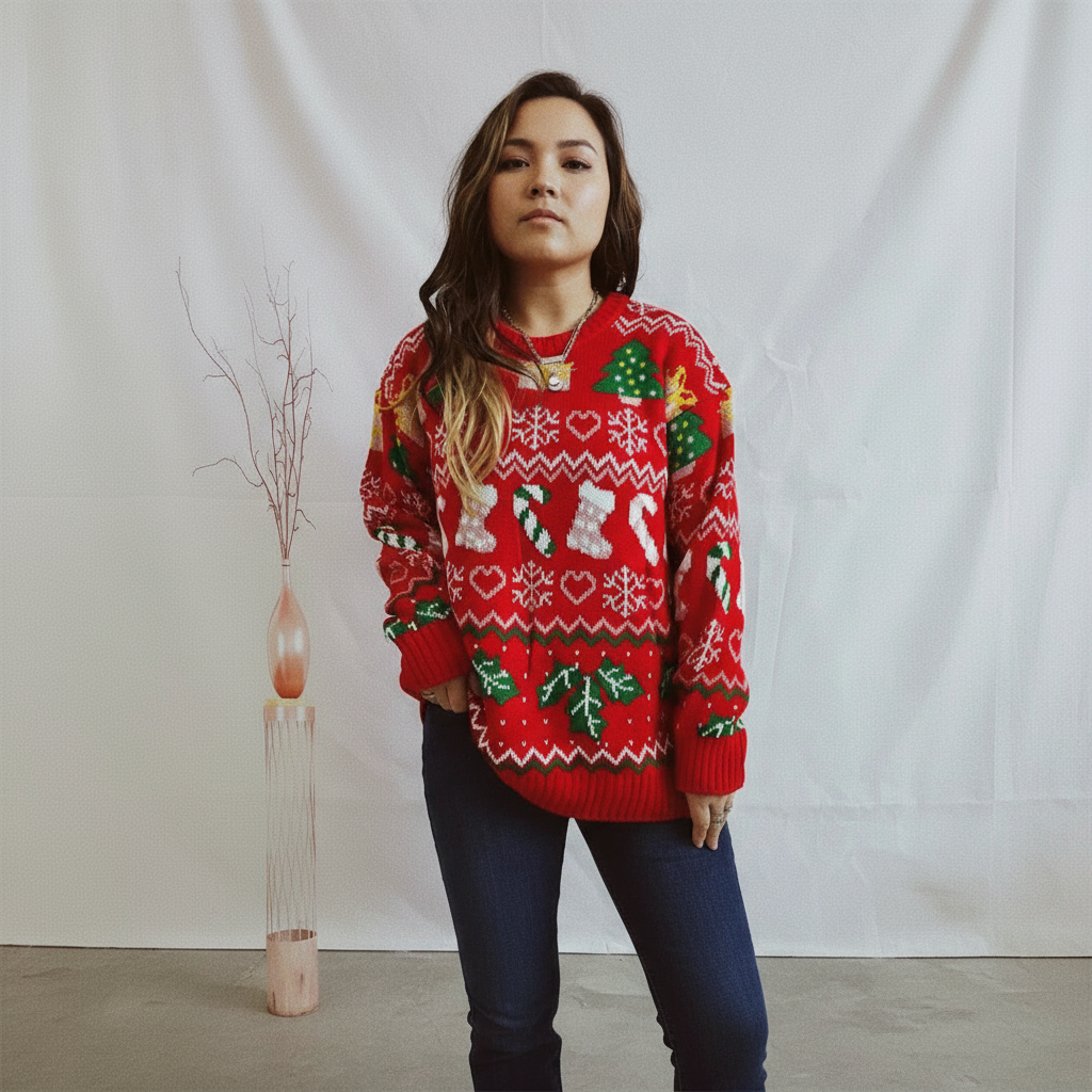 Kira Women's Christmas Sweater | Soft Acrylic, Comfortable Fit 0