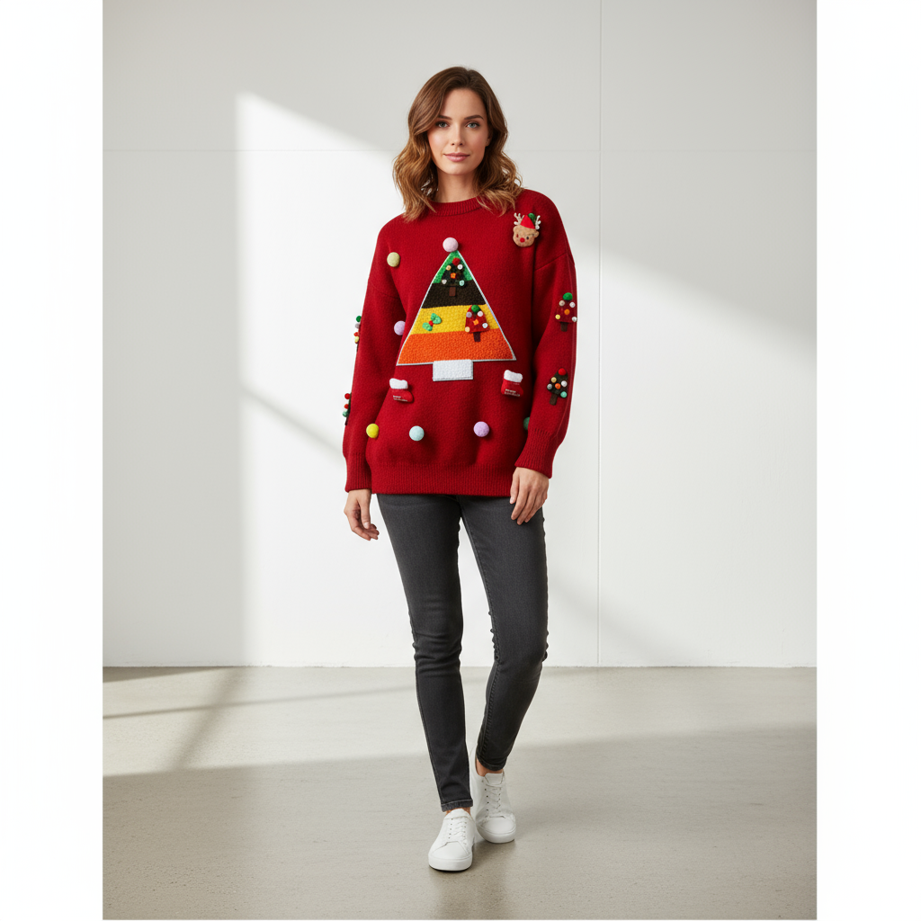 Kira Women's Christmas Sweater | Soft Acrylic, Comfortable Fit 2