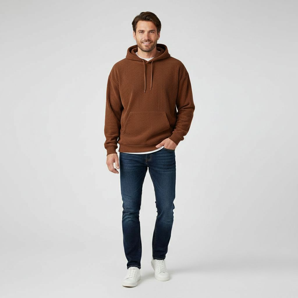 Kora Men’s Hoodie | Oversized Corduroy, Casual Comfort 0
