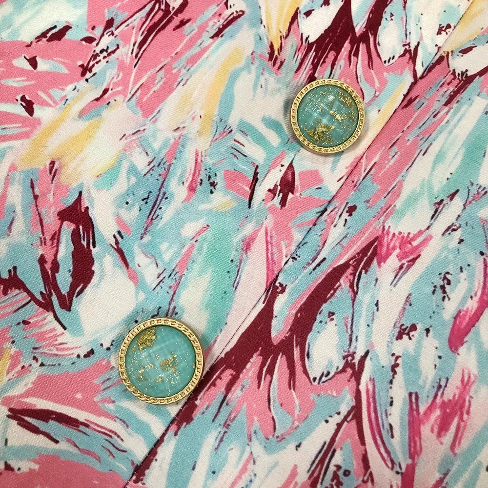 LEONTINA | Sculptural Strapless Mini Dress with Abstract Print 7