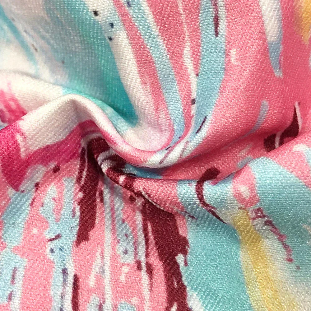 LEONTINA | Sculptural Strapless Mini Dress with Abstract Print 8