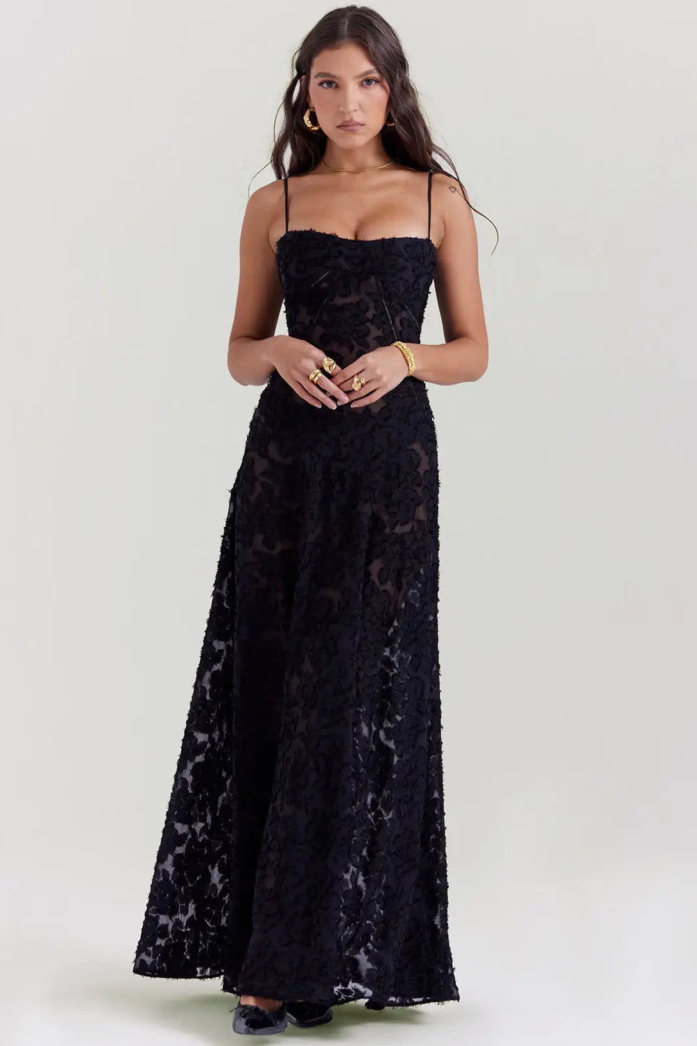 LIVIA | Long summer dress with open back and adjustable straps 5