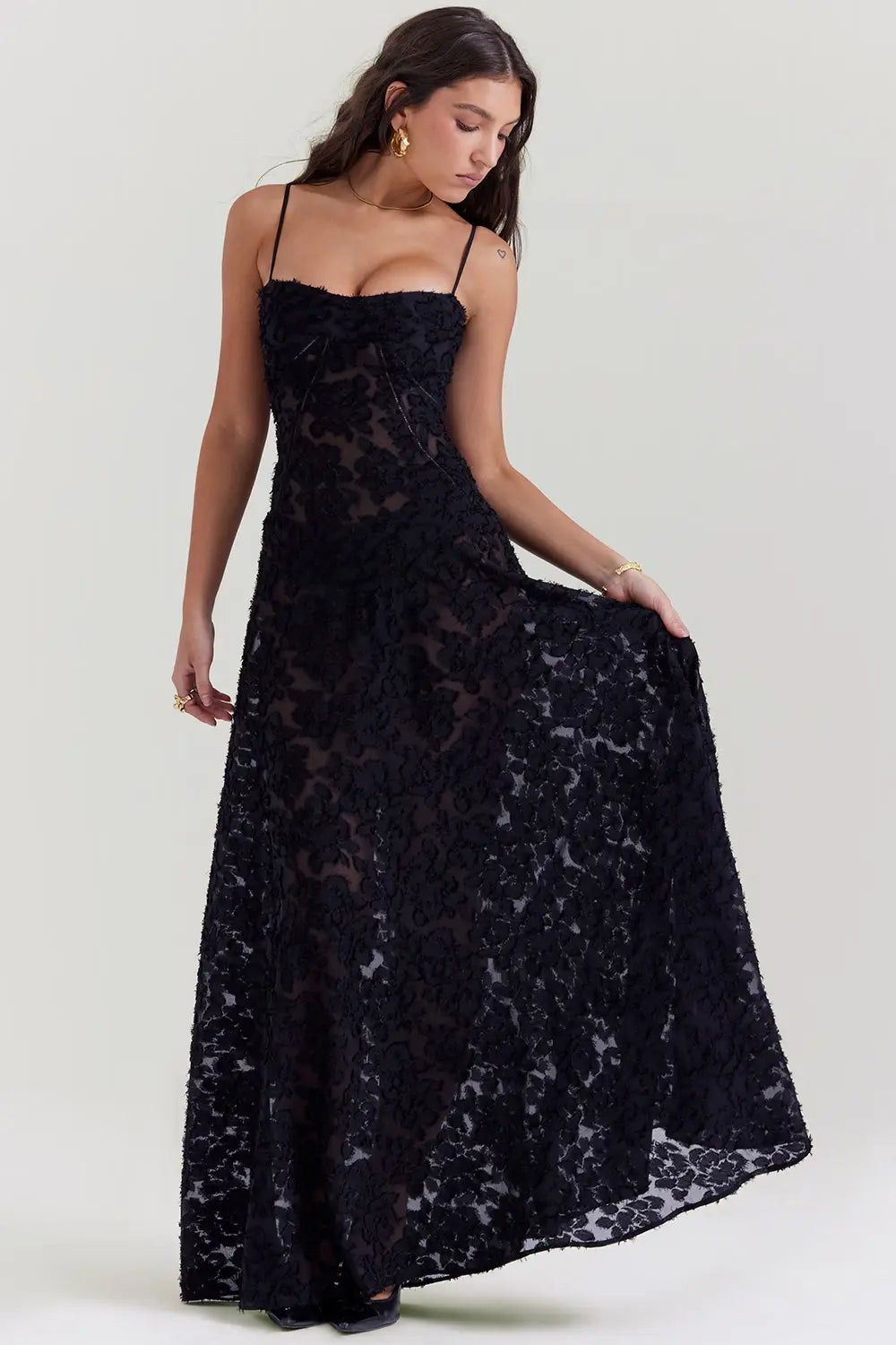 LIVIA | Long summer dress with open back and adjustable straps 6