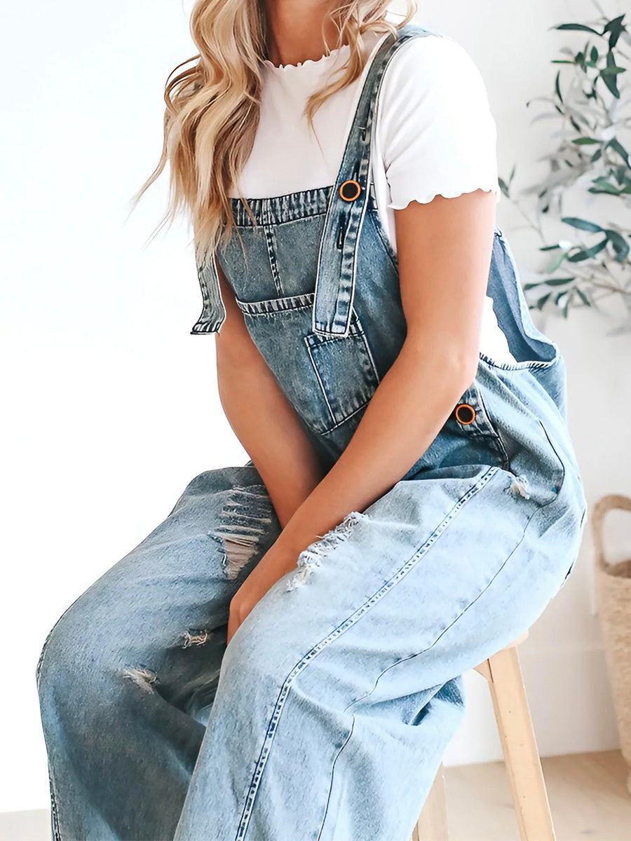 LIVIA | Loose Denim Dungarees for Women 2