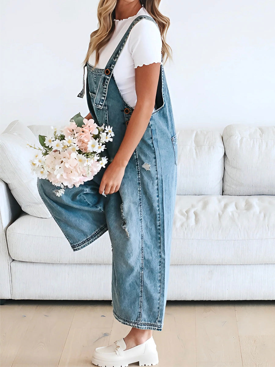 LIVIA | Loose Denim Dungarees for Women 3
