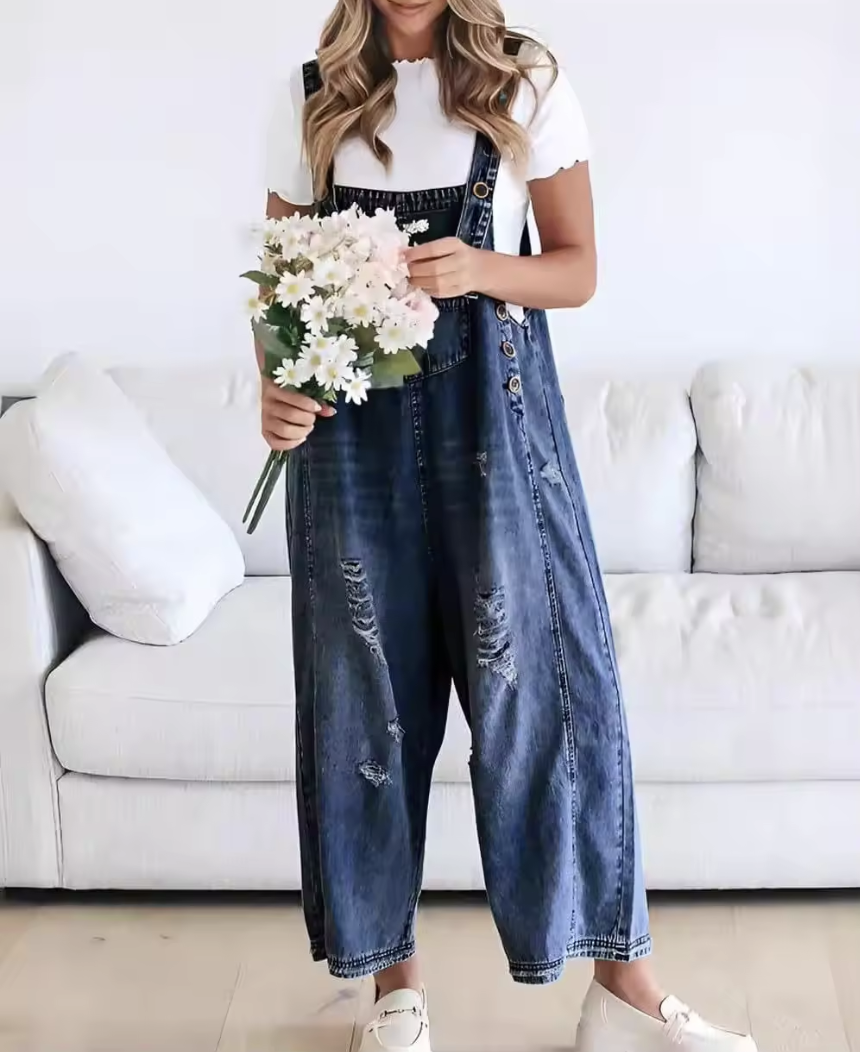LIVIA | Loose Denim Dungarees for Women 6