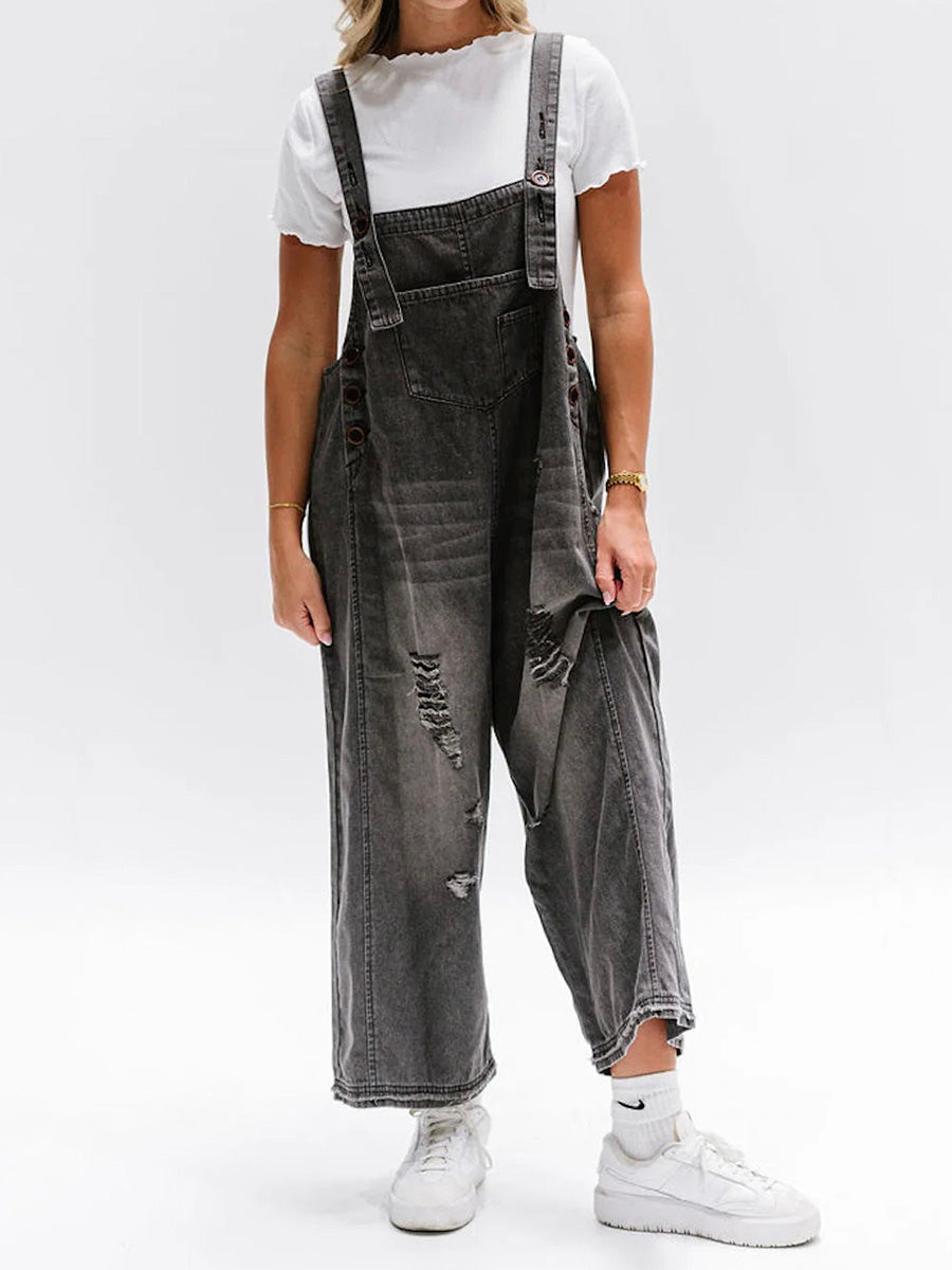 LIVIA | Loose Denim Dungarees for Women 7