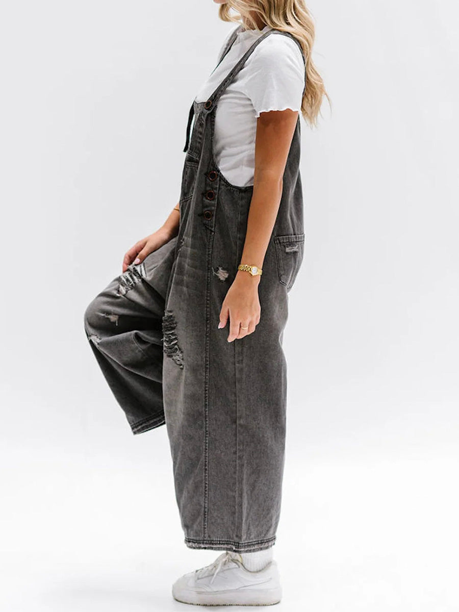 LIVIA | Loose Denim Dungarees for Women 8