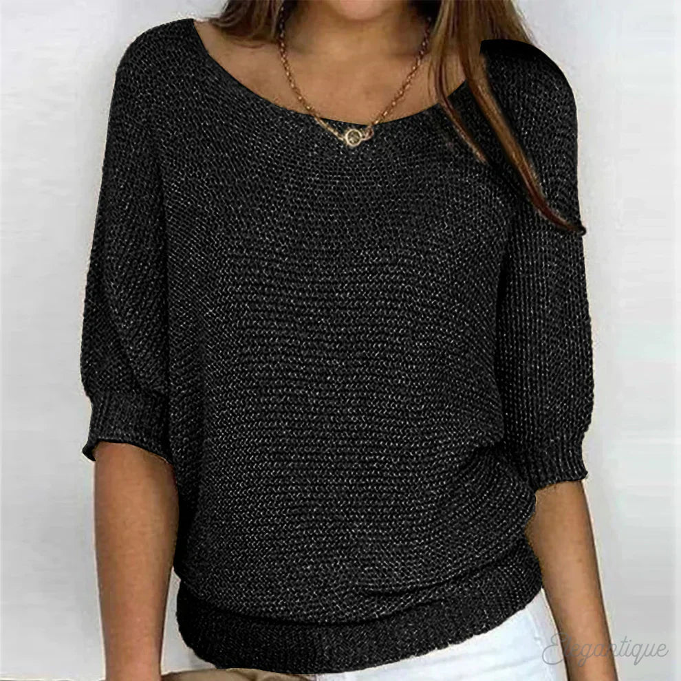 LOÏS | Lightweight Knitted Sweater with Boat Neck 2
