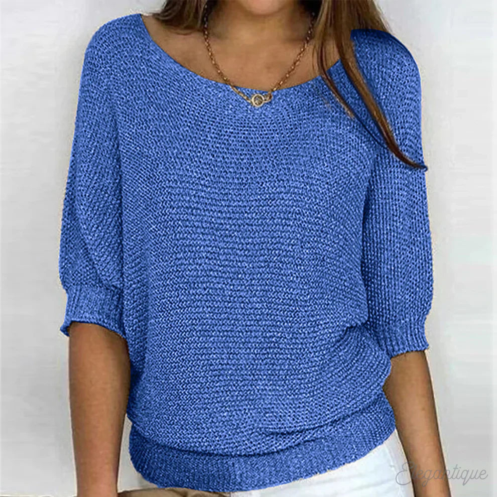 LOÏS | Lightweight Knitted Sweater with Boat Neck 3