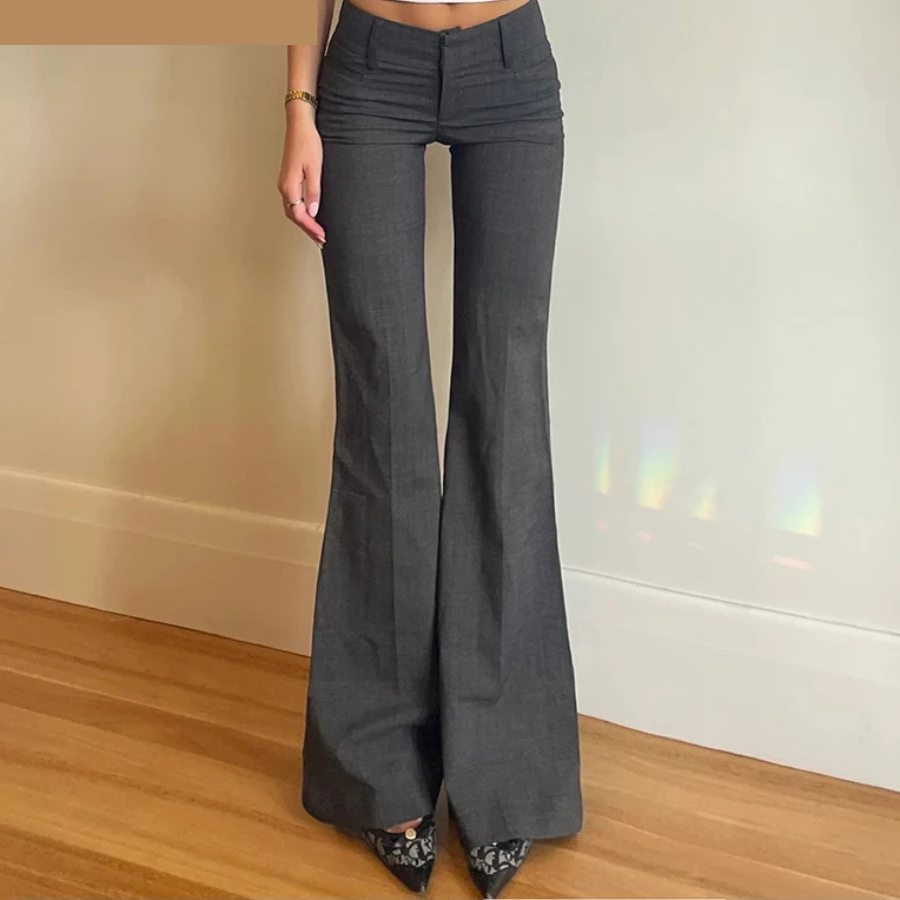 LORENTE | High-Cut Elegant Flared Trousers 0