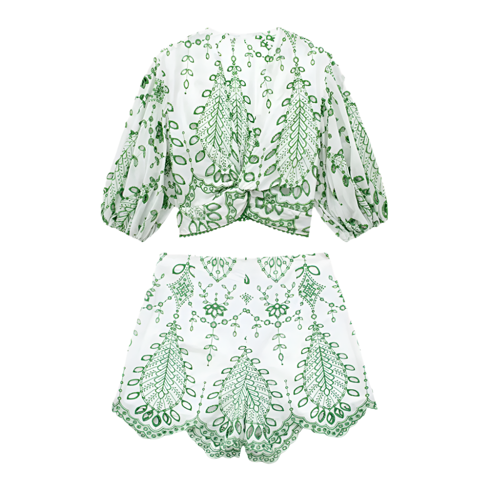 LUMI | Airy co-ord set with embroidered details 0