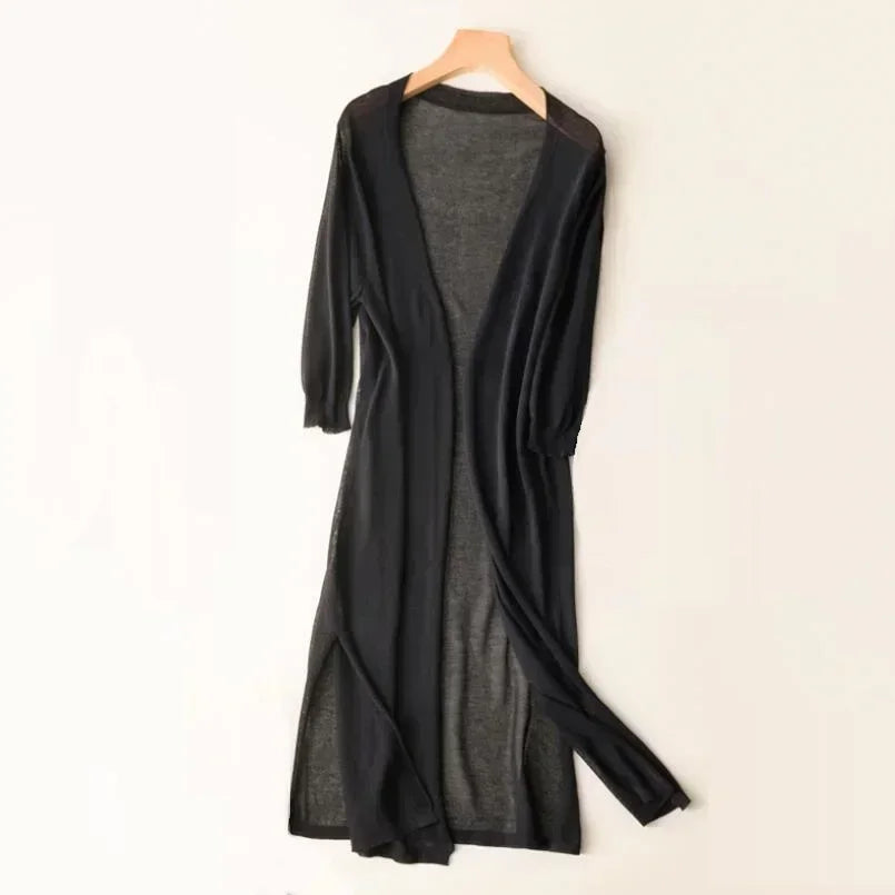 Lightweight Long Women's Cardigan for Stylish and Breathable Comfort – Perfect for Every Season 3