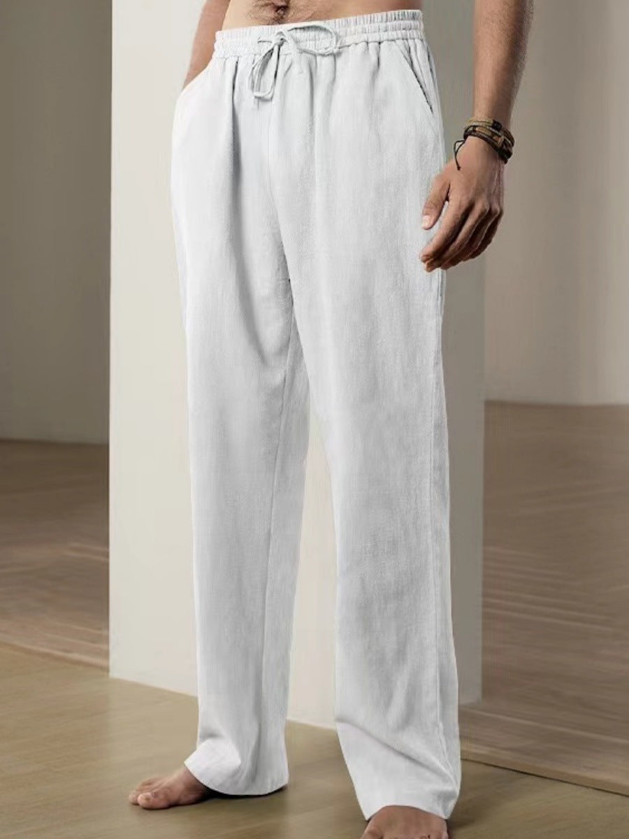 Lino Men's Trousers | Lightweight Linen, Adjustable Waistband, Casual Fit 0