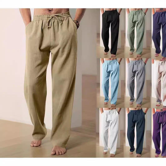 Lino Men's Trousers | Lightweight Linen, Adjustable Waistband, Casual Fit 1
