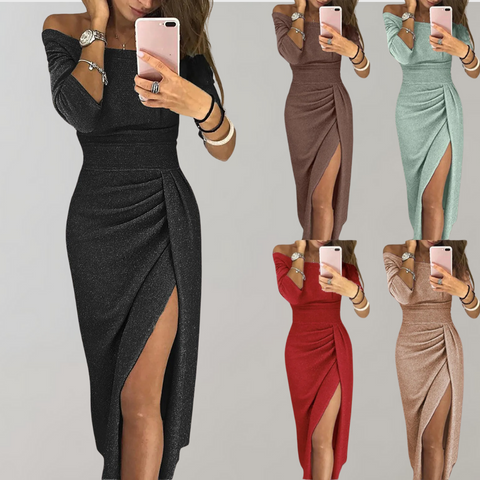 Liora | Off-Shoulder Maxi Dress with Split 5