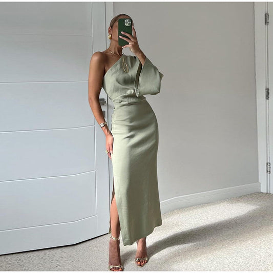 Liora | One-Shoulder Maxi Dress 0