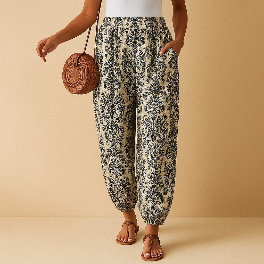 Liora | Stylish High-Waisted Pants with Boho Flair for Women 2
