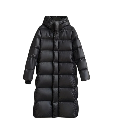 Lira Women's Down Jacket | Long Thick Winter Coat with Luxurious Gold Details 0