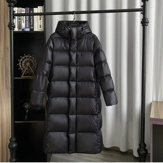 Lira Women's Down Jacket | Long Thick Winter Coat with Luxurious Gold Details 1