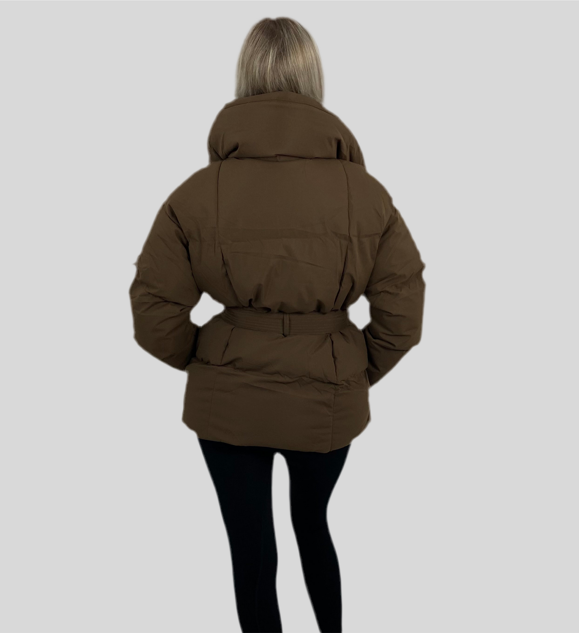 Livia Women's Coat | Cropped Puffer with Belt, Trendy Design 2