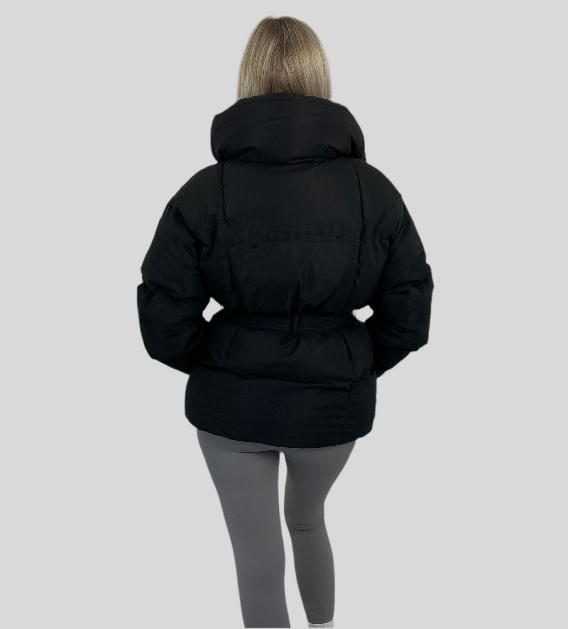 Livia Women's Coat | Cropped Puffer with Belt, Trendy Design 7