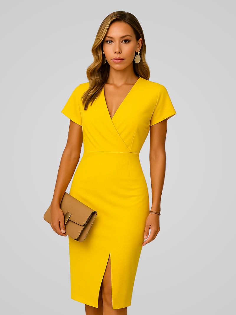 Livia | Refined Midi Summer Dress with V-neck 7