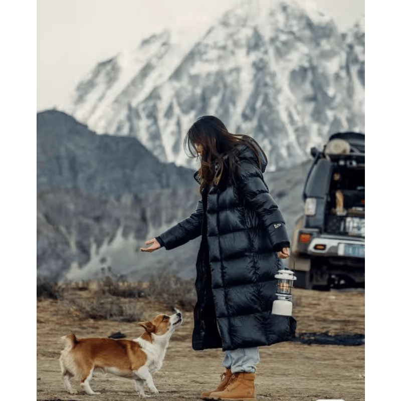Long Padded Women's Winter Coat with Adjustable Hood and Functional Pockets for Maximum Warmth 0