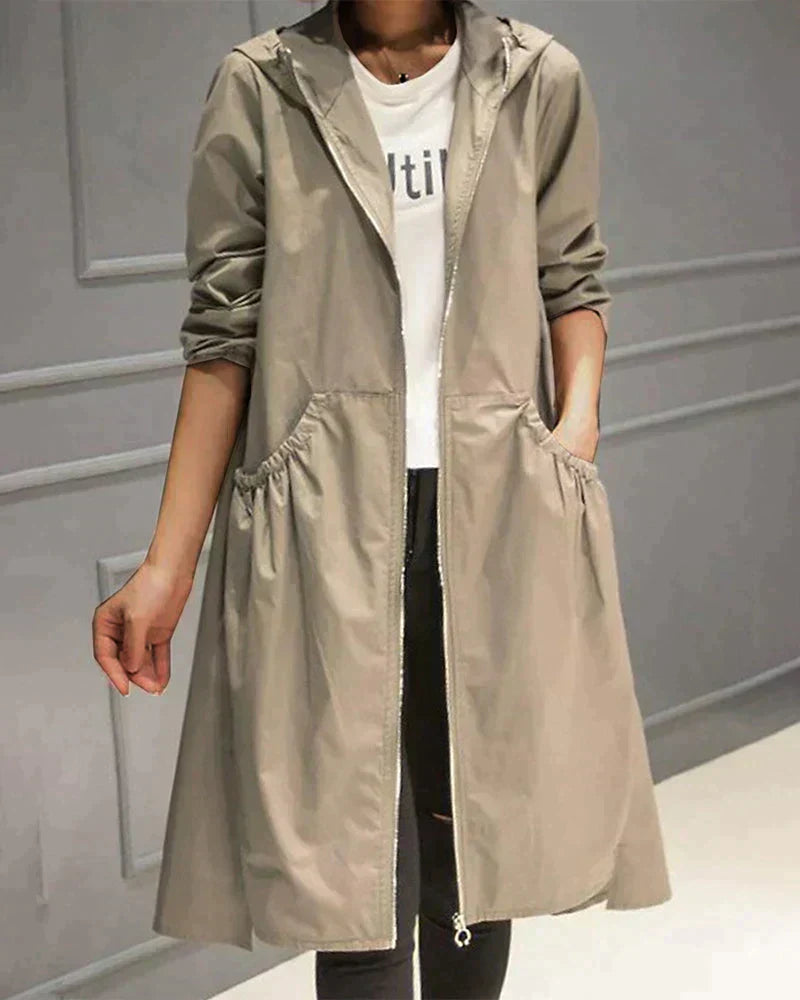 Long Rain Jacket for Women | With Hood 0