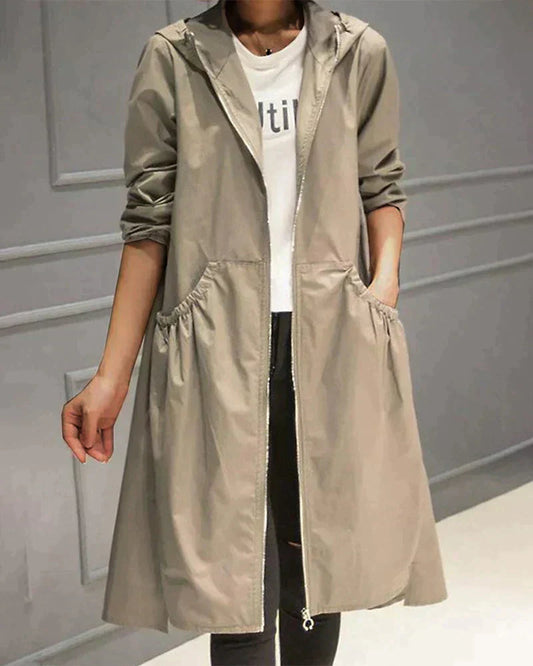 Long Rain Jacket for Women | With Hood 0